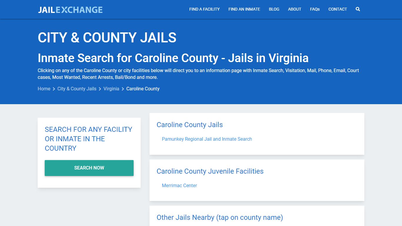 Inmate Search for Caroline County | Jails in Virginia - Jail Exchange